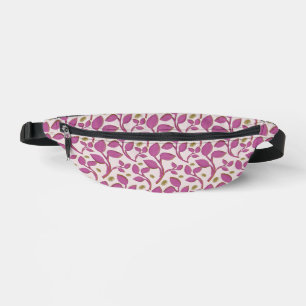 Pink Botanical Vine Pattern   Elegant Floral Leaf  Fanny Pack