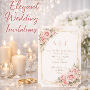 PINK BOTANICAL WEDDING INVITATION