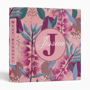 Pink Bottlebrush and Eucalyptus Leaf Design Binder