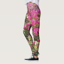 Pink Bougainvillea Bush Leggings