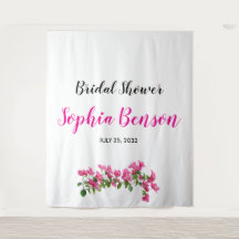 Pink Bougainvillea Floral Bridal Backdrop