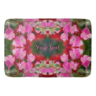 Pink Bougainvillea flower Bath Mat