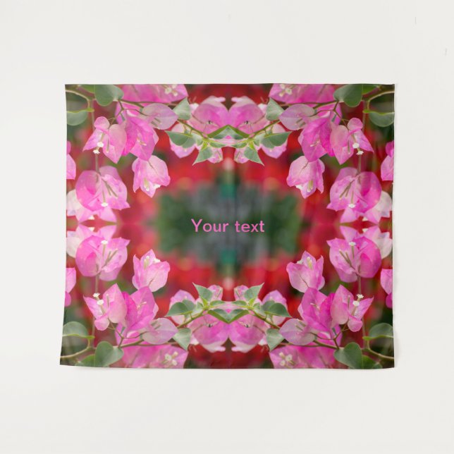 Pink Bougainvillea flower Tapestry (Front (Horizontal))