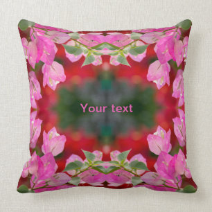 Pink Bougainvillea flower Throw Pillow