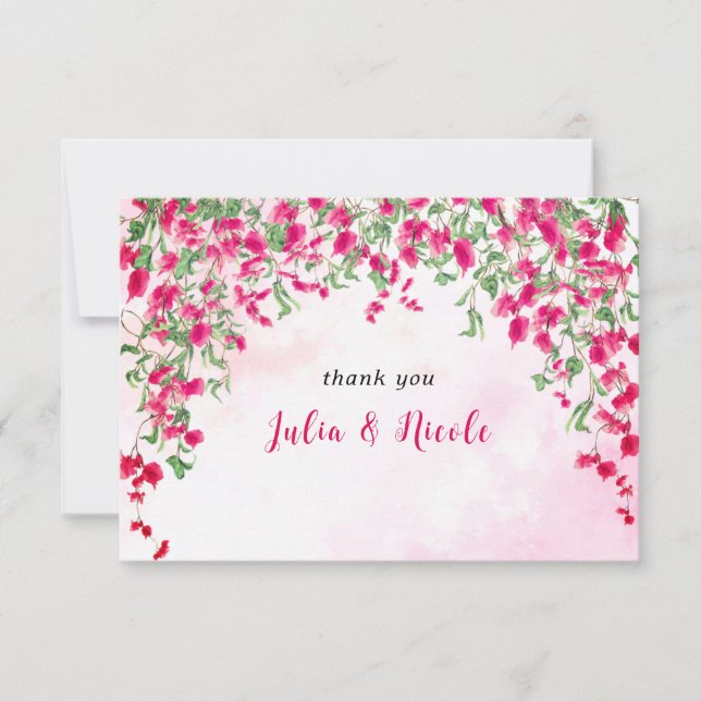 Pink Bougainvillea Tropical Forest Wedding Shower (Front)