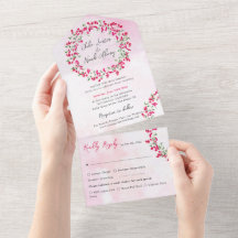 Pink Bougainvillea Tropical Forest Wreath Wedding