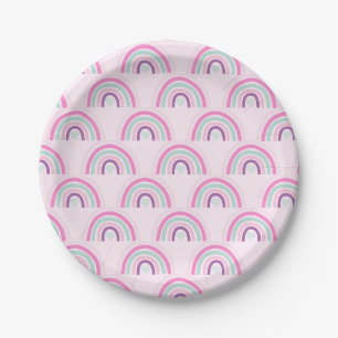 Pink Bounce House Castle Birthday Paper Plate