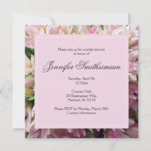 Pink Bouquet Bridal Shower Invite in Charcoal Grey