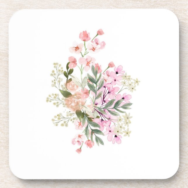 Pink Bouquet  Coaster (Front)