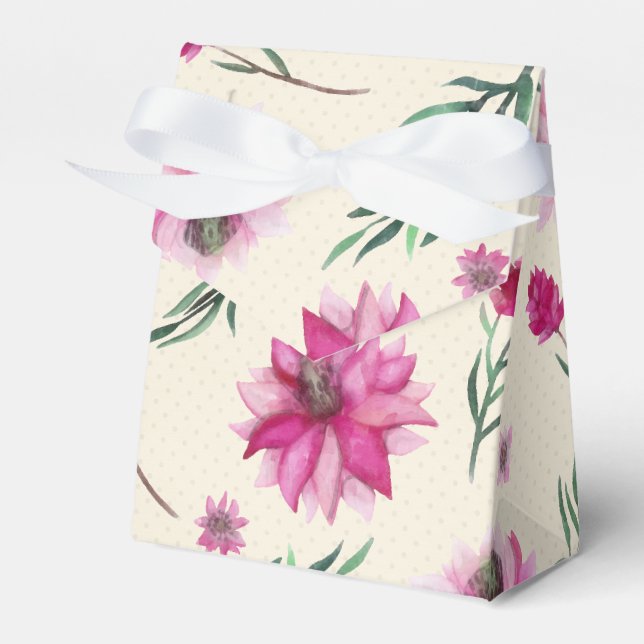 Pink Bouquet Favor Box (Front Side)