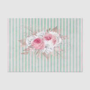 Pink Bouquet Stripes Tissue Paper