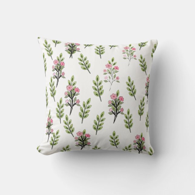 Pink Bouquets  Throw Pillow (Front)