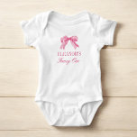Pink Bow 1st Girl Birthday Party  Baby Bodysuit<br><div class="desc">Pink Bow 1st Girl Birthday Party Bodysuit"gi</div>