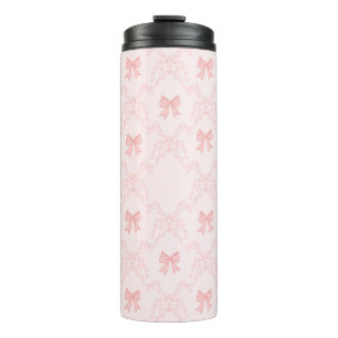 Pink Bow Aesthetic Notebook – Cute & Feminine Jour Thermal Tumbler