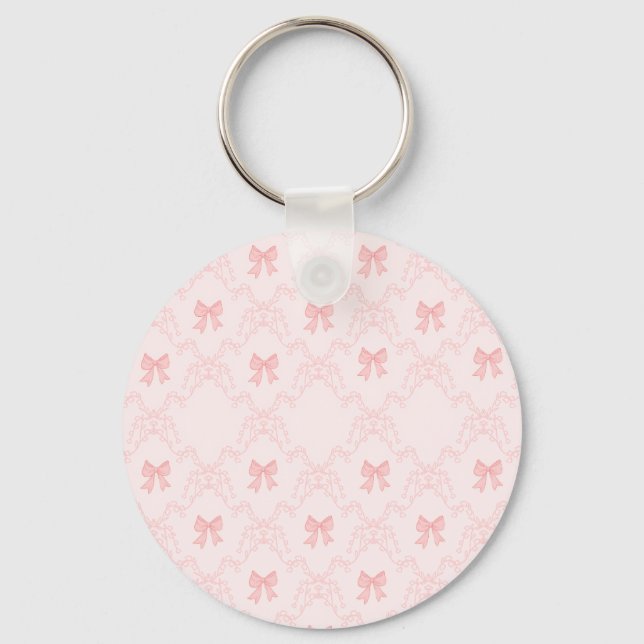Pink Bow Aesthetic Notebook – Cute & Feminine Keychain (Front)