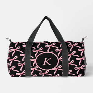 Pink Bow and Block Monogram Dance Duffel Bag
