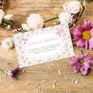 Pink Bow and Floral Display Shower Enclosure Card