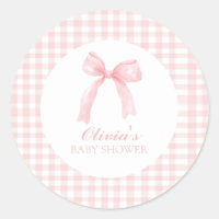 Pink bow and gingham preppy baby shower