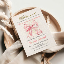 Pink Bow Aqeeqah Invitation