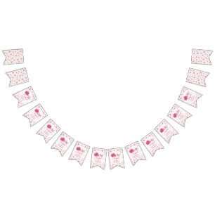 PINK BOW & ARCH FALL PUMPKIN FLOWERS BIRTHDAY BUNTING FLAGS