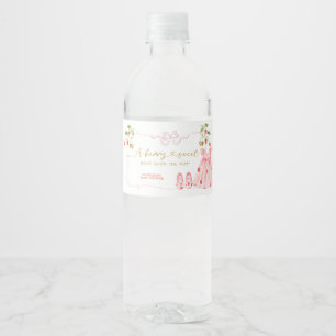 Pink Bow Baby Clothe Baby Shower Bottle Label