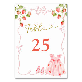 Pink Bow Baby Clothes Baby Shower Table Number