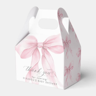 Pink Bow Baby girl Shower elegant Favor Box
