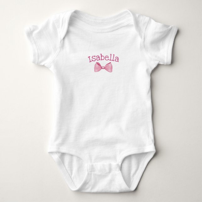Pink Bow Baby Girl Tee (Front)