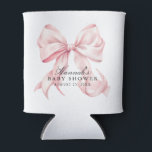 Pink Bow Baby Shower Coquette Bow Theme Can Cooler<br><div class="desc">Celebrate the arrival of your little one in timeless style with this Elegant Pink Coquette Bow Baby Shower Theme. Featuring soft blush tones, delicate bows, and a romantic coquette aesthetic, this design perfectly captures feminine charm and sophistication. Ideal for the modern mom-to-be who loves all things pretty and polished —...</div>