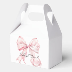 Pink Bow Baby Shower Coquette Bow Theme Favor Box