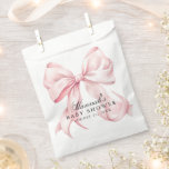 Pink Bow Baby Shower Coquette Bow Theme Favour Bag<br><div class="desc">Celebrate the arrival of your little one in timeless style with this Elegant Pink Coquette Bow Baby Shower Theme. Featuring soft blush tones, delicate bows, and a romantic coquette aesthetic, this design perfectly captures feminine charm and sophistication. Ideal for the modern mom-to-be who loves all things pretty and polished —...</div>
