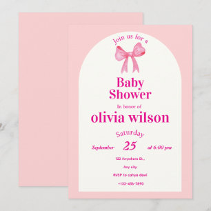 Pink Bow Baby Shower.elegant baby shower. Invitation