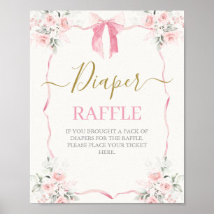 Pink Bow Baby Shower Girl Poster