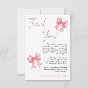 Pink Bow Baby Shower Invitation