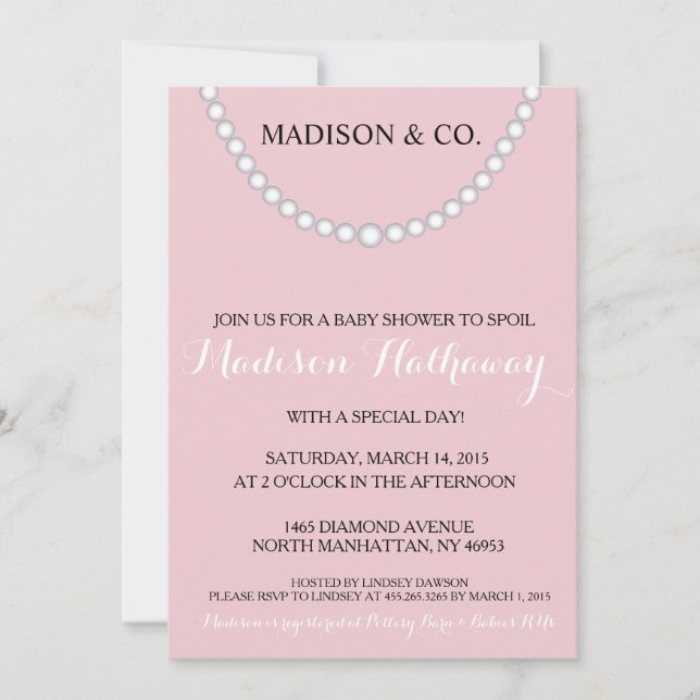 Pink Bow Baby Shower Invite (Front)