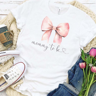 Pink Bow Baby Shower Mommy To Be T-Shirt