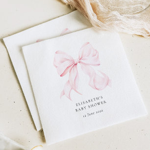 Pink Bow Baby Shower Napkin