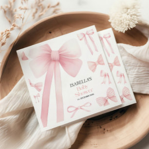 Pink Bow Baby Shower Napkin