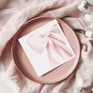 Pink Bow Baby Shower Paper Napkins