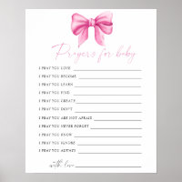 Pink bow baby shower prayers for baby