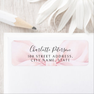 Pink Bow Baby Shower Return Address Label