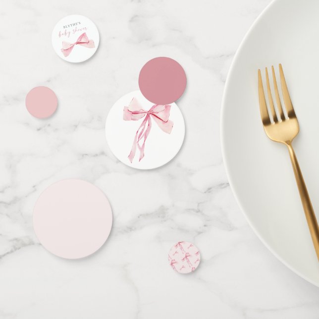 Pink Bow Baby Shower Table Confetti Coquette Blush (Group)