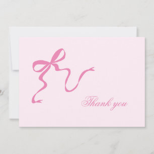Pink Bow Baby Shower Thank You Card