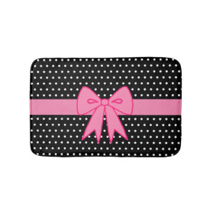 Pink Bow Bath Mat Rug