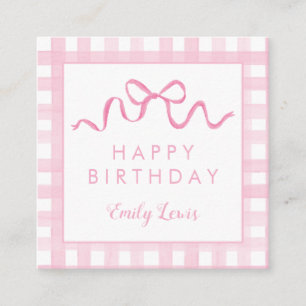Pink Bow Birthday Enclosure Cards
