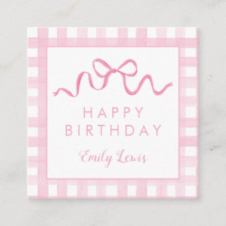 Pink Bow Birthday Enclosure Cards