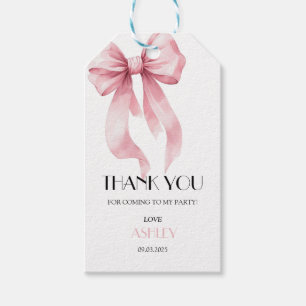 Pink Bow Birthday  Gift Tags