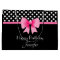 Pink Bow Black And White Polka Dots Birthday