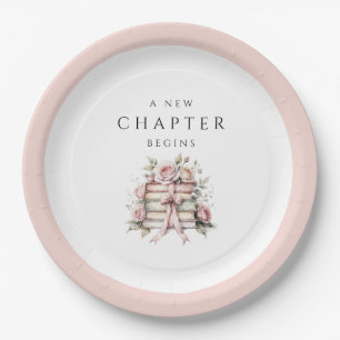 Pink Bow Book Baby Shower Paper Plate