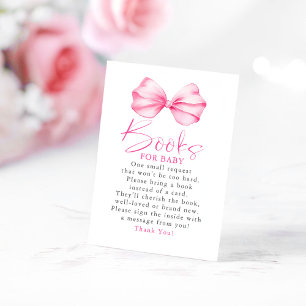 Pink Bow Book For Baby Request Enclosure Card